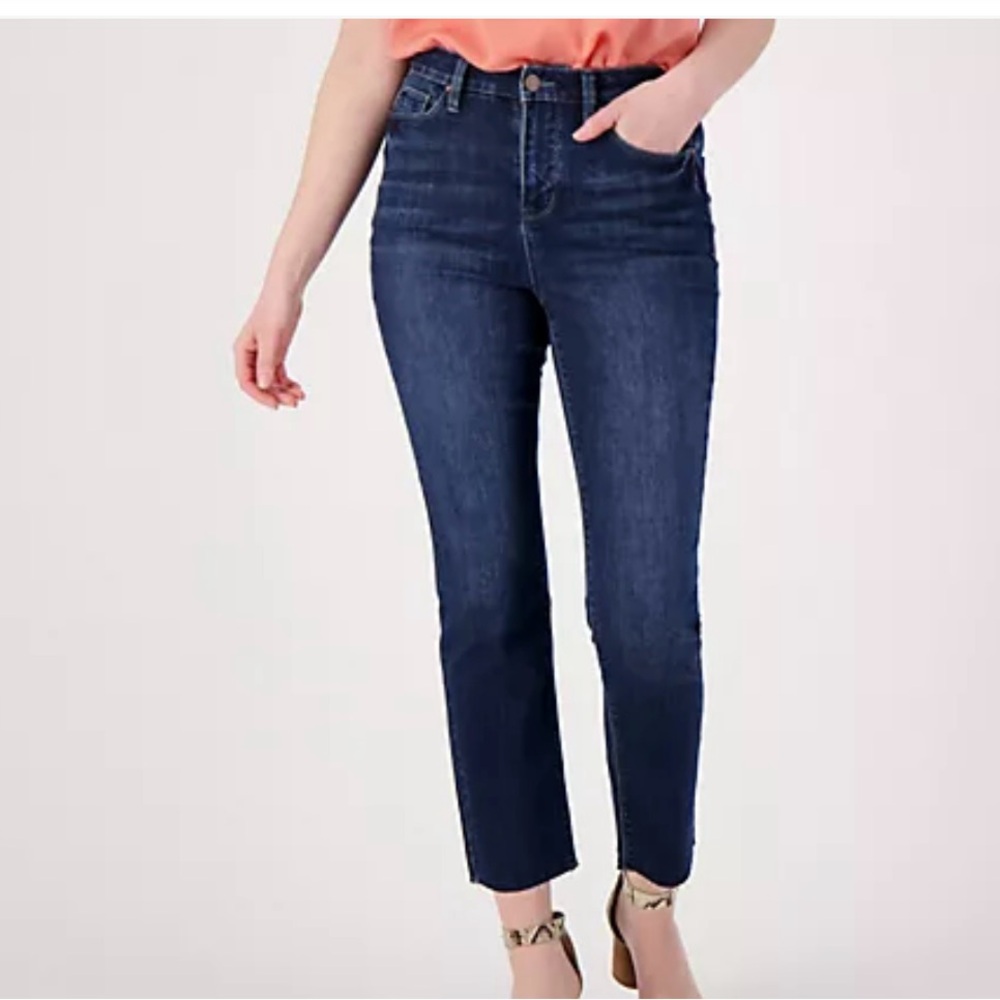 New Laurie Felt Regular Daisy Denim 5-Pocket Ankle Skinny Jeans, size 2X, 28W